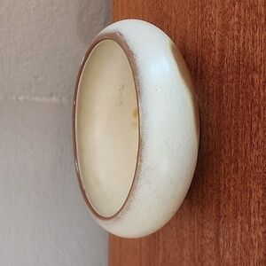 Frankoma Pottery Round Bowl 212 Tan, Cream, and Gold Planter Accent